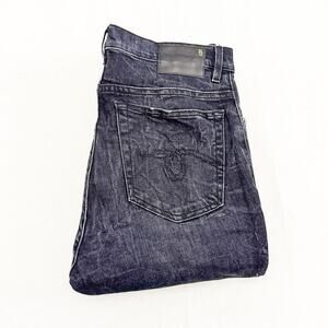 R13 High Rise Black Marble Skinny Denim Jeans Zip Fly Size 30 Italy R13W0023-40